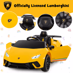 Lamborghini Kids Ride on Car 12V Battery Powered Electric Vehicle-Yellow