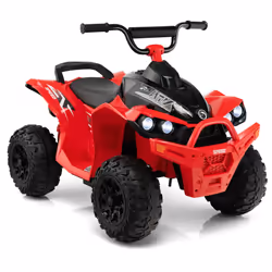 Kids Ride On ATV 12V Battery-Powered Ride-On Vehicle w/LED Lights-Red