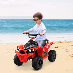 Kids Ride On ATV 12V Battery-Powered Ride-On Vehicle w/LED Lights-Red
