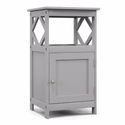 Bathroom Floor Cabinet Single Door Storage Organizer Cabinet-Grey