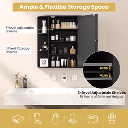 Mirrored Bathroom Cabinet Wall-mounted Storage Cabinet