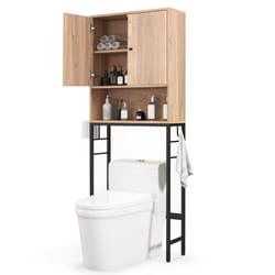 Over The Toilet Storage Cabinet Free Standing Toilet Rack-Natural
