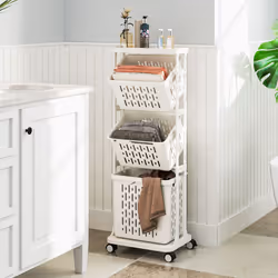 3-Tier Laundry Hamper Cart Laundry Sorter Organizer