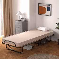 Rollaway Folding Bed Portable Bed Cot with Memory Foam Mattress