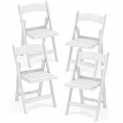 4 Pack Folding Chairs Dining Chair Set w/ Padded Seat & Back