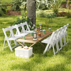 4 Pack Folding Chairs Dining Chair Set w/ Padded Seat & Back