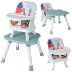 6-in-1 Baby High Chair Convertible Infant Feeding Chair-colorful
