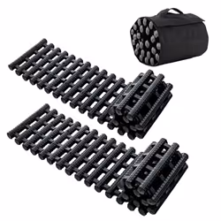2 Pack Tire Traction Mats Portable TPR Recovery Track Pad Emergency Traction Aid