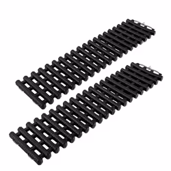 2 Pack Tire Traction Mats Portable TPR Recovery Track Pad Emergency Traction Aid
