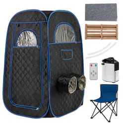 Portable Steam Sauna Tent 1 or 2 People Sauna Tent Foldable Chair-Black