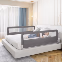 Toddlers Bed Rail Guard 150CM Foldable Baby Bed Rail-Grey