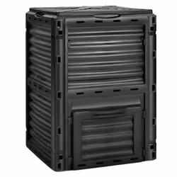 Large Outdoor Compost Bin 300L for Kitchen Waste & Garden Scraps-Black