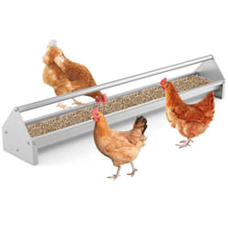 Heavy-Duty Galvanized Steel Chicken Feeding Trough Metal Chicken Feeder