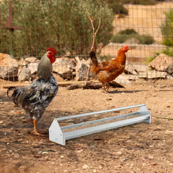 Heavy-Duty Galvanized Steel Chicken Feeding Trough Metal Chicken Feeder
