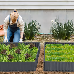 3-Tier Raised Garden Bed Heavy-Duty Metal Outdoor Planter Box-Black