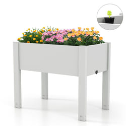 Raised Bed Grow Box 53L Self-Watering Planter Box Stand-White