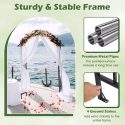Modern Garden Arbor Garden Trellis Pergola w/Multiple Side Crossbars