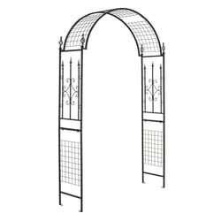 Garden Trellis Pergola Outdoor Metal Arbor w/Classical Style Decorations