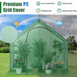 Walk-in Greenhouse Portable Outdoor Warm House for Winter-Green