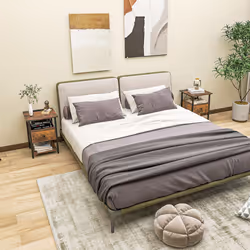 3-Tier Nightstand Bedside Sofa Side TablesÂ  w/ Charging Station