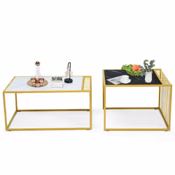 Modern Nesting Table Stackable Side Coffee Table Set