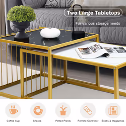 Modern Nesting Table Stackable Side Coffee Table Set