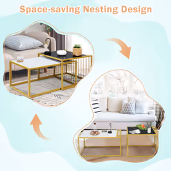 Modern Nesting Table Stackable Side Coffee Table Set