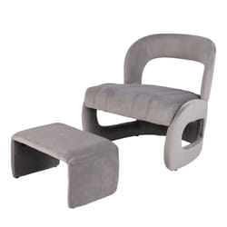 Accent Chair Upholstered Velvet Chair and Ottoman Set
