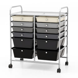 12 Drawer Rolling Storage Cart Office Lightweight Utility Cart w/Wheels