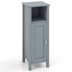 Bathroom Floor Cabinet Freestanding Narrow Storage Organizer-Grey