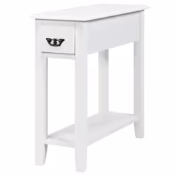 Side Table 2 Tier End Table w/ Storage Drawer and Lower Shelf
