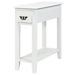 Side Table 2 Tier End Table w/ Storage Drawer and Lower Shelf