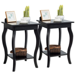 Set of 2 End Table Living Room Accent Table Sofa Side Table-Black