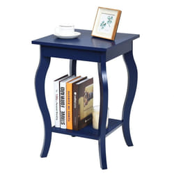 End Table Accent Table Open Storage Shelves Sofa Side Table-Blue