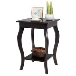 End Table Living Room Accent Table Open Storage Shelves Sofa Side Table