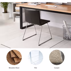 120cm x 120cm PVC Chair Mat for Hardwood Floor for Office and Home