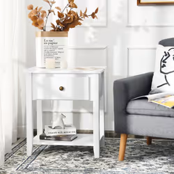 Accent Table Bedroom Narrow Side End Table Storage Cabinet Nightstand
