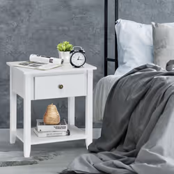 Accent Table Bedroom Narrow Side End Table Storage Cabinet Nightstand