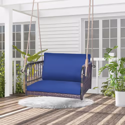 Patio Porch Swing Chair Outdoor Single Person Hanging Seat w/ Cushion