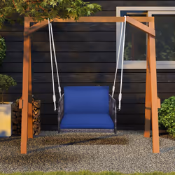 Patio Porch Swing Chair Outdoor Single Person Hanging Seat w/ Cushion