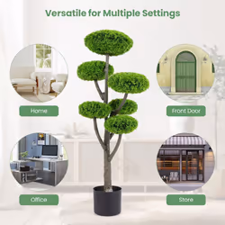 6-Ball Artificial Tree Artificial Cypress Topiary Ball Tree-Green