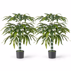 100cm Artificial Bamboo Tree Set of 2 Faux Greenery PlantsÂ  Office-Green