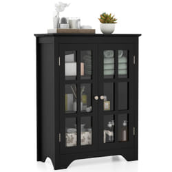 Bathroom Floor Cabinet Freestanding Display Storage Cabinet w/ Doors
