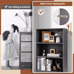4-tier Storage Shelf Wood Bookcase Floor Standing Bookshelf