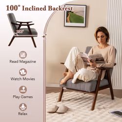 Modern Accent Chair Ergonomic Leisure Chair Upholstered Lounge Chair