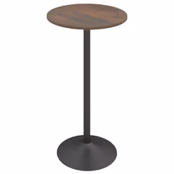 Round Top Pub and Bar Table Standing Bistro Table with MDF Top & Black Leg