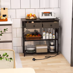 Entryway Table Narrow Console Table Coffee Bar Table w/Charging Station
