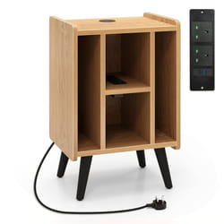 Record Player Stand Vinyl Record Storage Turntable Stand-Natural