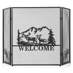 3-Panel Fireplace Folding Spark Guard Screen Decorative Mesh Fireplace Barrier