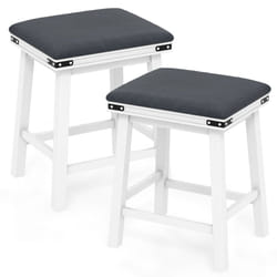 2Pcs 62cm Bar Stools PU Leather Padded Upholstered Counter Height Chair Backless